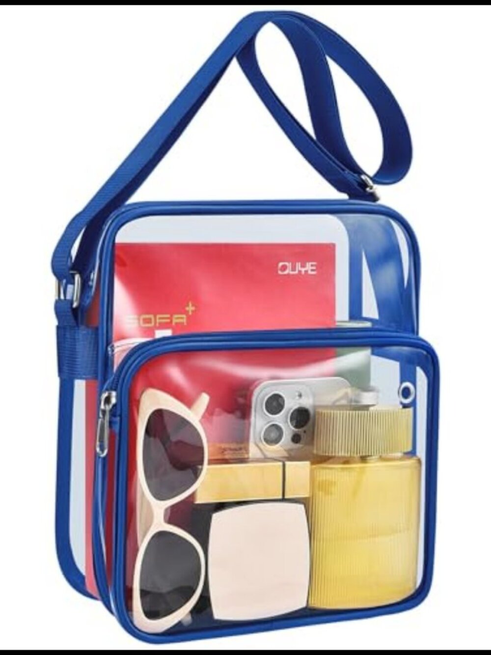 Clear PVC Messenger Bag Stadium Approved Transparent Purse